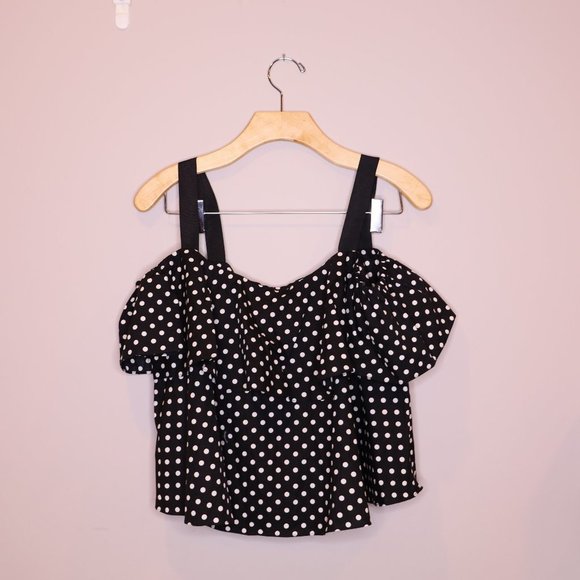 NWT Zara Polka Dot Crop Top Sz L - Picture 3 of 5